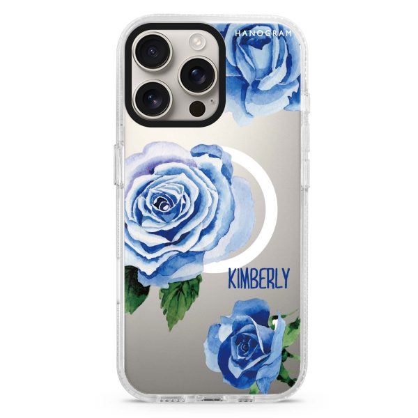 Blue Rose iPhone 15 Pro Max MagSafe Compatible Ultra Clear Case For Cheap