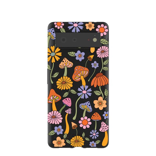 Black Midnight Shrooms Google Pixel 6 Case on Sale