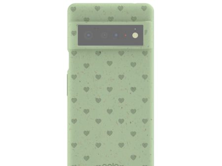 Sage Green Hearts Google Pixel 6 Pro Case Discount