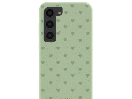 Sage Green Hearts Samsung Galaxy S23 Case Hot on Sale