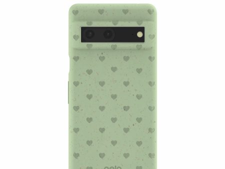 Sage Green Hearts Google Pixel 7 Case Online Sale