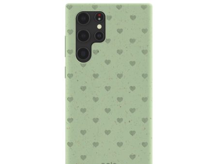 Sage Green Hearts Samsung Galaxy S22 Ultra Case For Sale