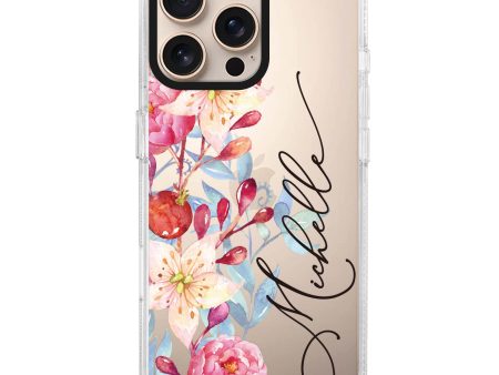 Pink Watercolor Floral Bouquet iPhone 15 Pro Max Ultra Clear Case Sale